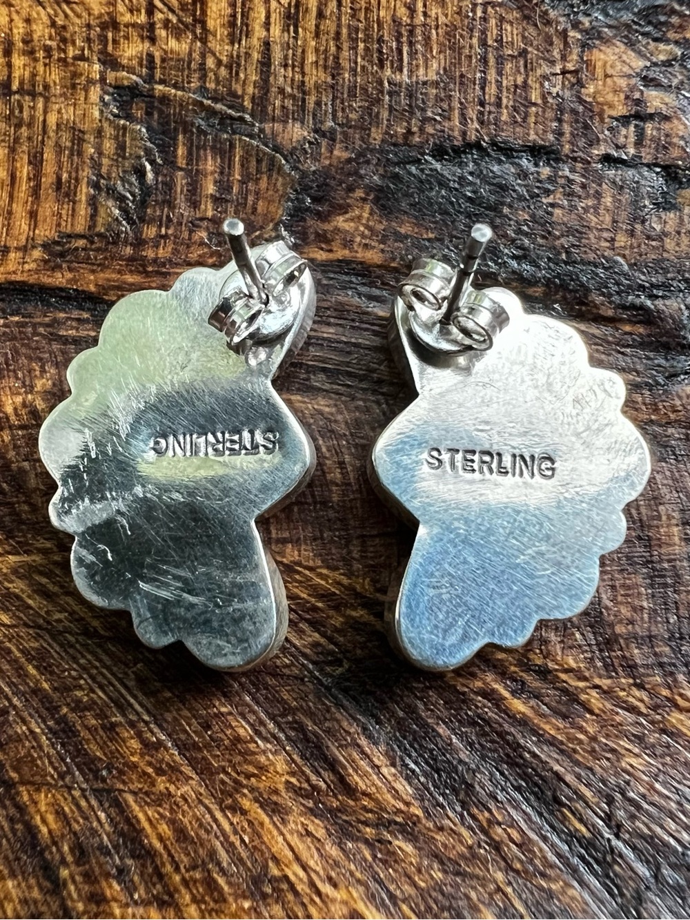 Kingman Turquoise & Spiny Oyster Half Cluster Earrings - Picture 3 of 8